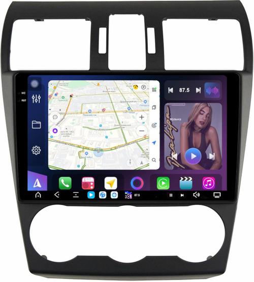 Магнитола для Subaru Forester 4 2012-2015, Impreza 4, XV (без штатной КЗВ) - FarCar GX3078M монитор 9.5" 2K QLED на Android 14, TS20, 6+128Гб, CarPlay, 4G SIM-слот
