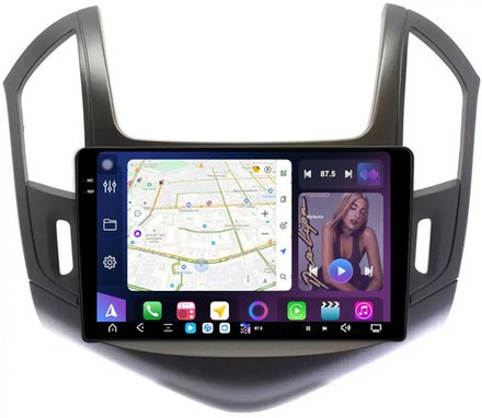 Магнитола для Chevrolet Cruze 1 2012-2015 (рамка черная) - FarCar GX261M монитор 9.5" 2K QLED на Android 14, TS20, 6+128Гб, CarPlay, 4G SIM-слот