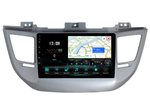 Магнитола для Hyundai Tucson 2016-2018 (рамка серебро) - Vaycar VA23-0546 на Android 13, 8-ядер, 4G SIM-слот
