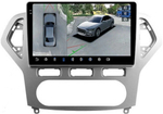 Магнитола для Ford Mondeo 4 2007-2010 (рамка серебро) - FarCar BX1231M-360 монитор 10.36" 2K QLED на Android 13, 6Гб+128Гб, CarPlay, 4G SIM-слот, 4 камеры в комплекте