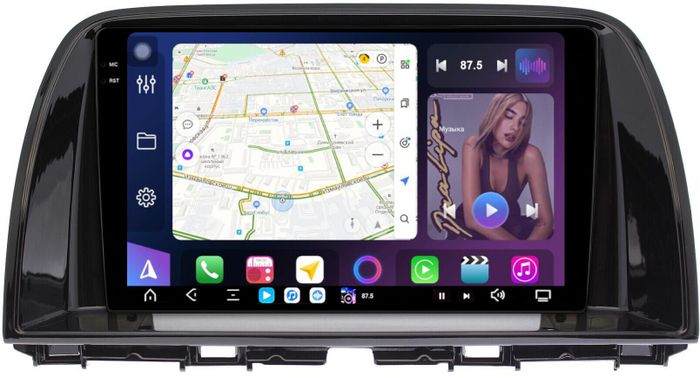 Магнитола для Mazda CX-5 2011-2017 (тип C) - FarCar S500-TS20 монитор 9.5" 2K QLED на Android 14, Быстрейшая, CarPlay, 4G SIM-слот