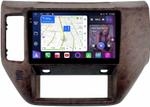 Магнитола для Nissan Patrol Y61 2004-2010 (рамка дерево) - FarCar BM3258M монитор 9.5" QLED на Android 14, TS10, 4+32Гб, CarPlay, 4G SIM-слот