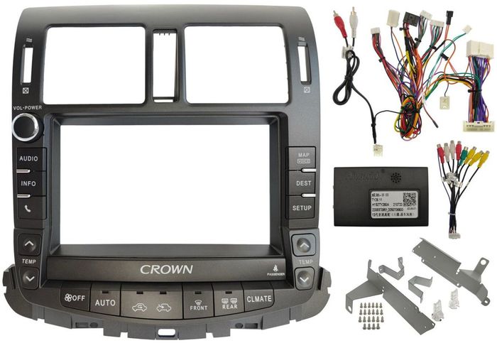 Магнитола для Toyota Crown / Crown Majesta S200 2008-2012 (цветной ШГУ) - FarCar DX9-9669B монитор 9.5" IPS на Android 13, 4+64Гб, CarPlay