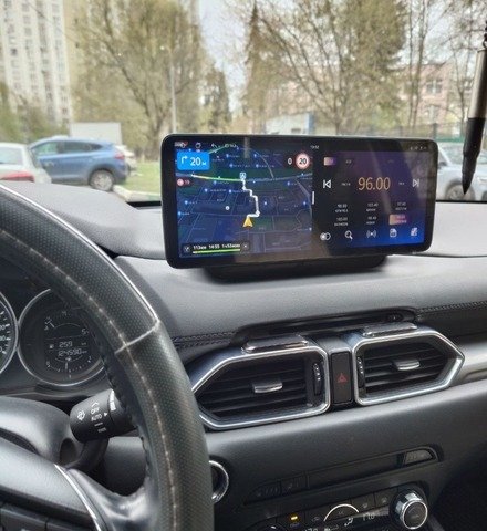 Магнитола для Mazda CX-5 KF 2017-2020 (поддержка штатного меню, Bose и 360) - Kuberg HP-M983CX52 монитор 12.3" в стиле MERCEDES на Android 11, 8+128Гб, CarPlay, 4G SIM-слот