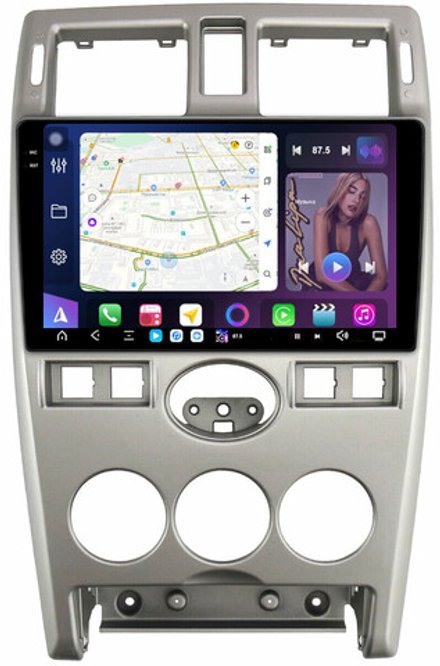 Магнитола для Lada Priora 2007-2013 (рамка серебро) - FarCar GX3112M монитор 9.5" 2K QLED на Android 14, TS20, 6+128Гб, CarPlay, 4G SIM-слот