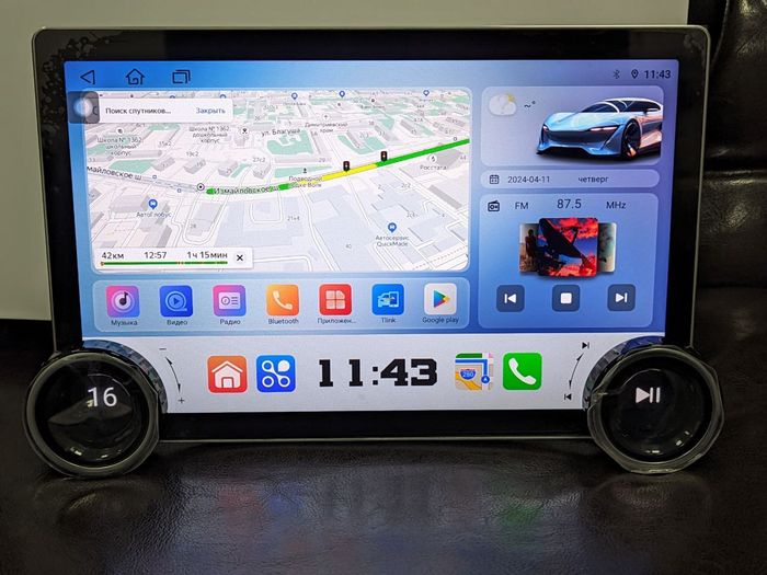 Магнитола для с крутилками в рамку 9" или 10" - Farcar RB876 монитор 11.8" QLED+2K на Android 13, Быстрая, CarPlay, 4G SIM-слот