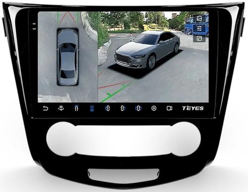 Магнитола для Nissan Qashqai 2014-2022 (кондиционер) - Teyes CC3-2K-360 на Android 10, 2K QLED, 6Гб+128Гб, CarPlay, 4G SIM-слот, 4 камеры в комплекте