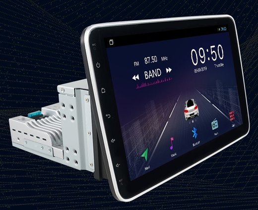 2DIN магнитола с поворотным экраном 10" - Kuberg OL-1008-Q на Android 12, ТОП процессор, 6+128Гб, CarPlay, 4G SIM-слот