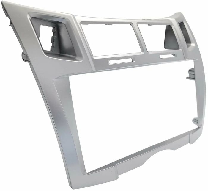 Магнитола для Toyota Vitz 2, Yaris 2 2005-2011 (рамка серебро тип 2) - FarCar BX9-360-9647F2S монитор 9.5" 2K QLED на Android 13, 6Гб+128Гб, CarPlay, 4G SIM-слот, 4 камеры в комплекте