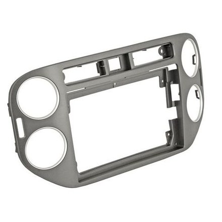 Комплект рамки с разъёмами 9"+can VW Tiguan 2011-2016 (квадратная аварийка, 20мм) серая