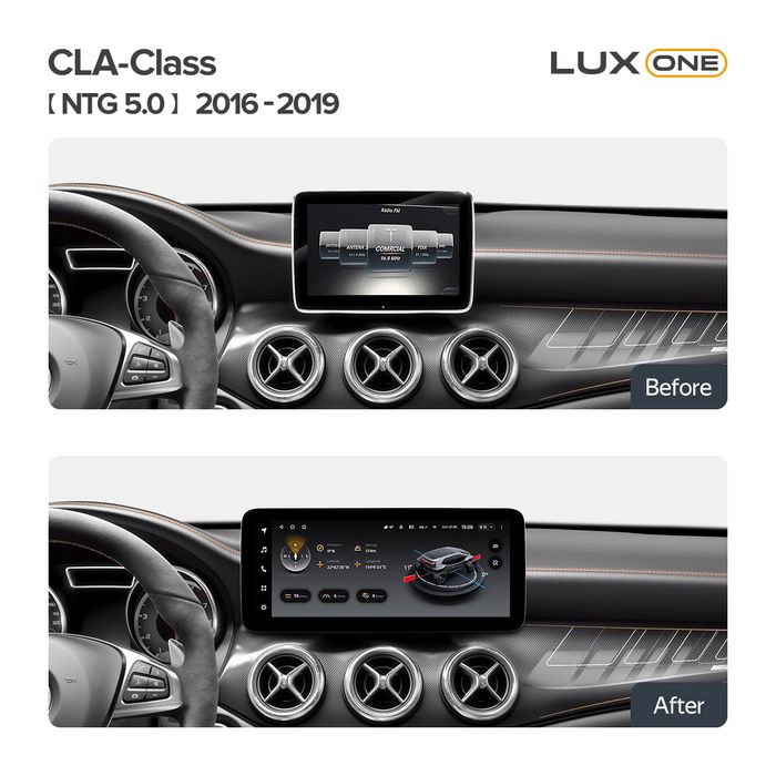 Магнитола для Mercedes-Benz CLA 2016-2019 NTG 5.0/5.1 - Teyes LUX ONE монитор 12.3", Android 10, 6Гб+128Гб, CarPlay, 4G SIM-слот