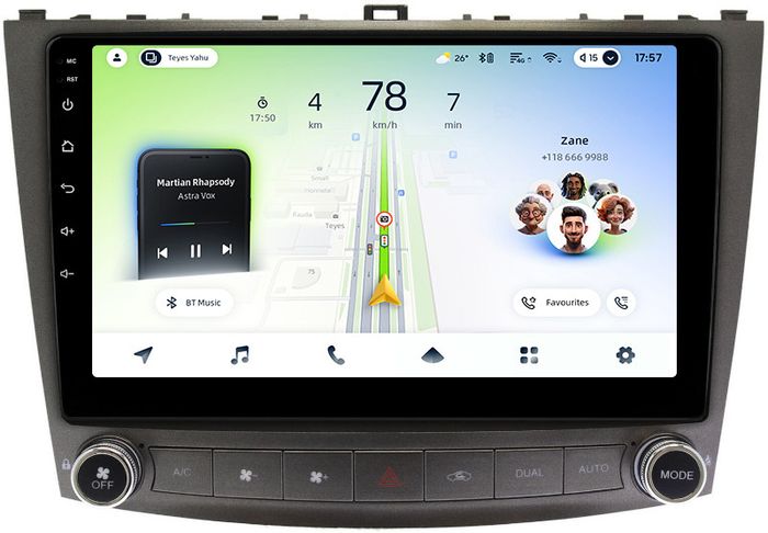 Магнитола для Lexus IS250 XE20 2005-2013 (ШГУ монохром) - Teyes CC4L монитор 10" IPS на Android 14, Snapdragon 662, CarPlay, 4G SIM-слот