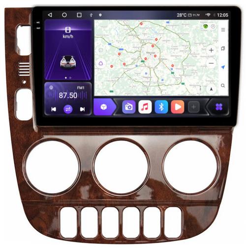Магнитола для Mercedes-Benz ML (W163) 2001-2005 (климат, орех) - Kuberg SF-9119 QLed+2K, Android 12, TS10,  CarPlay, 4G SIM-слот