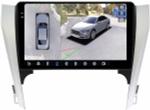Магнитола для Toyota Camry 50 2011-2014 (рамка серебристо-черная) - FarCar BX10-360-7048B монитор 10.36" 2K QLED на Android 13, Быстрая, CarPlay, 4G SIM-слот, 4 камеры в комплекте
