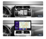 Магнитола для Toyota Land Cruiser Prado 150 2017-2019 (без 360) - Kuberg LUX-PRA17/KP-13-464-S10 монитор 13" 2K QLED на Android 12, TS10, CarPlay, 4G SIM-слот