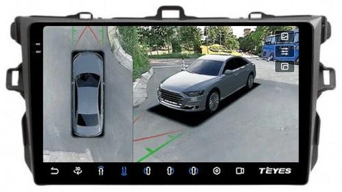 Магнитола для Toyota Corolla 150 2006-2013 (рамка тип 1) - Teyes CC3-2K-360 монитор 9.5" 2K QLED на Android 10, 6+128Гб, CarPlay, 4G SIM-слот, 4 камеры в комплекте
