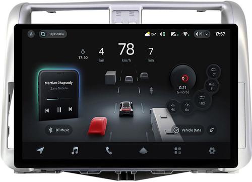 Магнитола для Toyota Land Cruiser Prado 150 2009-2013 (рамка серебро) - Teyes CC4-PRO монитор 13" 2K QLED на Android 13, Snapdragon 778G, ИИ, CarPlay, DSP, 4G SIM-слот