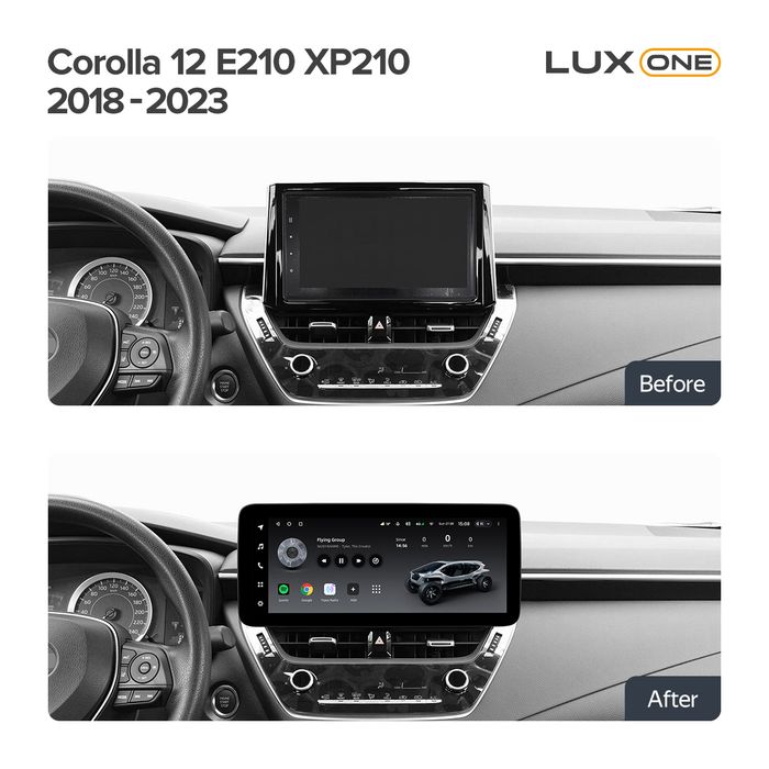 Магнитола для Toyota Corolla E210 2019-2024+, Corolla Cross (рамка LUX) - Teyes LUX ONE ROUND монитор 12.3", Android 10, ТОП процессор, CarPlay, 4G SIM-слот