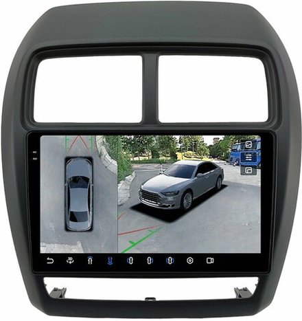 Магнитола для Mitsubishi ASX 2017+ - FarCar BX3230M-360 монитор 9.5" 2K QLED на Android 13, 6Гб+128Гб, CarPlay, 4G SIM-слот, 4 камеры в комплекте