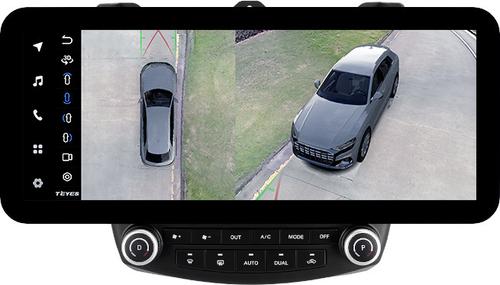 Магнитола для Honda Accord 7 2003-2008 (рамка вниз) - Teyes LUX ONE 360 монитор 12.3" 2K QLED на Android 10, Быстрая, CarPlay, 4G SIM-слот, 4 камеры в комплекте