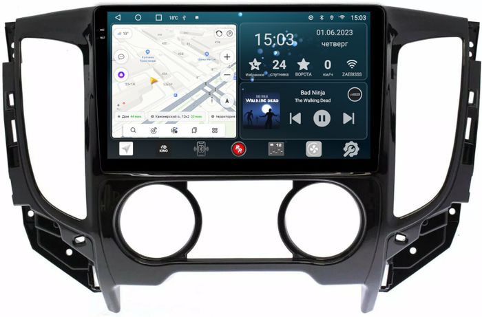 Магнитола для Mitsubishi L200 2015-2024 (кондиционер), FIAT Fullback - RedPower 425 Android 10, Быстрая, QLED+2K, CarPlay, SIM-слот