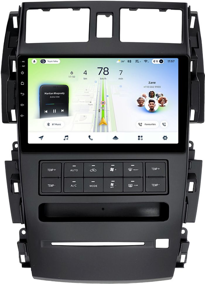 Магнитола для Nissan Teana J31 2003-2008 (большая рамка) - Teyes CC4L-DTS монитор 9" IPS на Android 14, Быстрая, Snapdragon 662, CarPlay, 4G SIM-слот