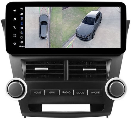 Магнитола для Toyota Highlander 2 XU40 2007-2013 (поддержка JBL, рамка LUX) - Teyes LUX ONE 360 монитор 12.3" 2K QLED на Android 10, 6/128Гб, CarPlay, 4G SIM-слот, 4 камеры в комплекте