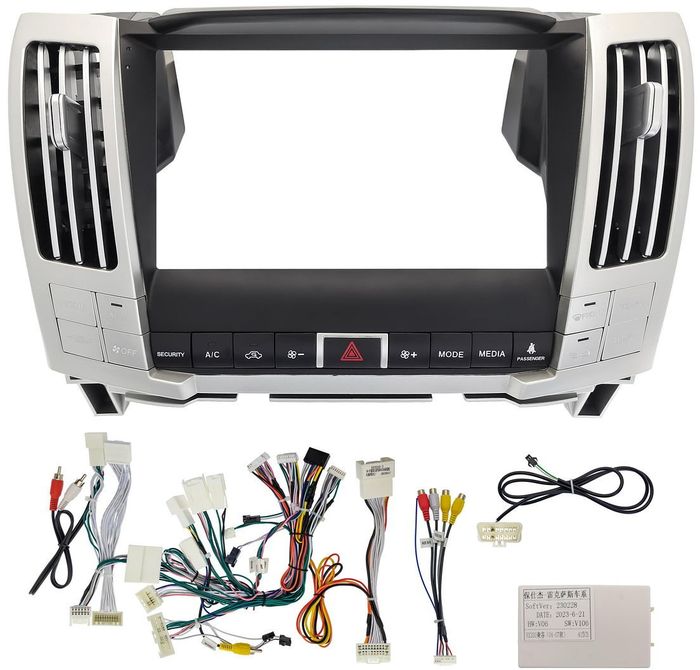 Магнитола для Toyota Harrier XU30 2003-2013, Lexus RX 2003-2009 (ШГУ цветной, рамка наверх тип 2) - Teyes CC2 PLUS монитор 9" QLED на Android 10, ТОП процессор, 4Гб+64Гб, 4G SIM-слот