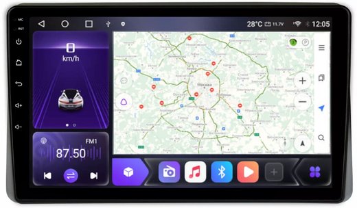 Магнитола для Volkswagen T5, T6, Tiguan, Passat, Polo, Jetta, Amarok, Golf и др., Skoda Fabia, Rapid - Kuberg SF-1075 QLed, Android 12, TS10, CarPlay, 4G SIM-слот