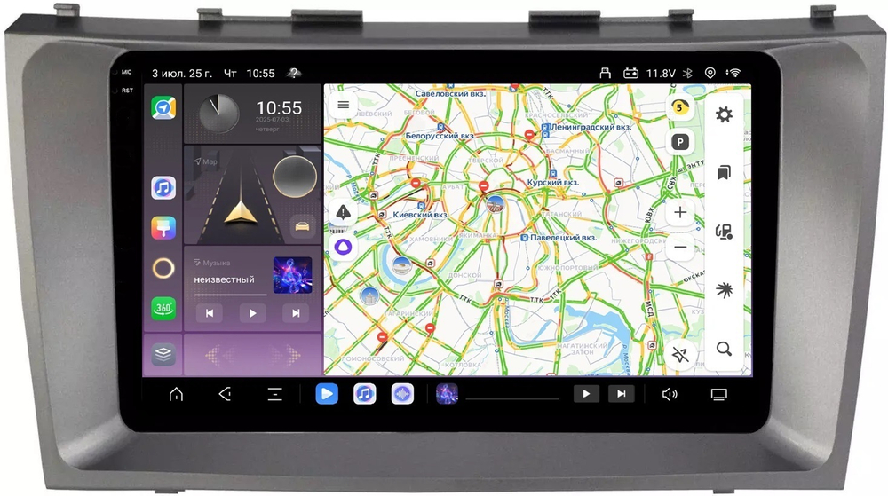 Магнитола для Toyota Camry 2006-2011 - Kuberg OL-9606 QLed+2K, Android 13, TS20, CarPlay, 4G SIM-слот