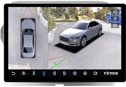Магнитола для Toyota Land Cruiser Prado 150 2014-2017 (рамка 10) - Teyes CC3-2K-360 монитор 13" 2K QLED на Android 10, 6Гб+128Гб, CarPlay, 4G SIM-слот, 4 камеры в комплекте