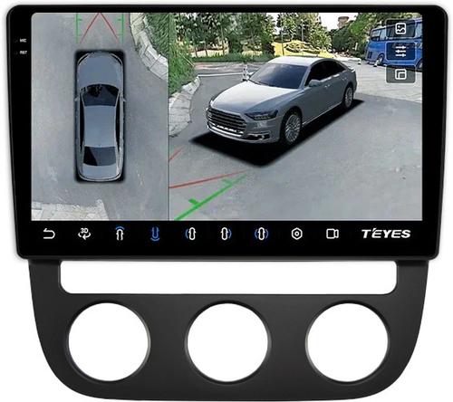 Магнитола для Volkswagen Jetta 5 2005-2010 (климат 1) - Teyes CC3-2K-360 на Android 10, 2K QLED, 6Гб+128Гб, CarPlay, 4G SIM-слот, 4 камеры в комплекте
