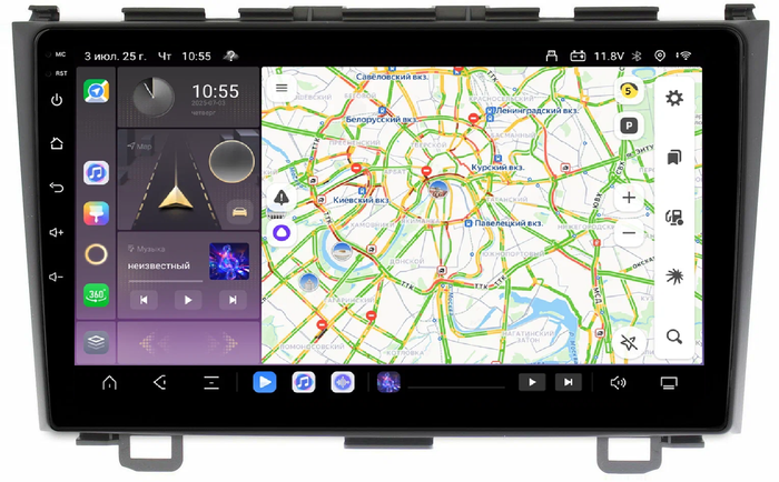 Магнитола для Honda CR-V 2006-2012 - Kuberg QLed, Android 13, Быстрейшая, CarPlay, SIM-слот