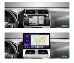 Магнитола для Toyota Land Cruiser Prado 150 2017-2019 (без 360) - Kuberg LUX-PRA17/KP-13-464-S10 монитор 13" 2K QLED на Android 12, Быстрая, CarPlay, 4G SIM-слот