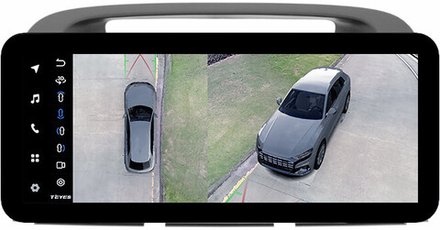 Магнитола для Toyota Camry 30 2001-2006 (рамка графитовая) - Teyes LUX ONE 360 монитор 12.3" 2K QLED на Android 10, 6Гб+128Гб, CarPlay, 4G SIM-слот, 4 камеры в комплекте