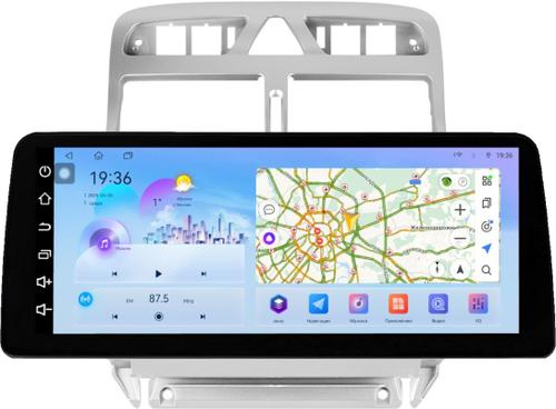 Магнитола для Peugeot 307 2001-2008 - FarCar монитор 12.3" 2K QLED на Android 14, TS10, CarPlay, 4G SIM-слот