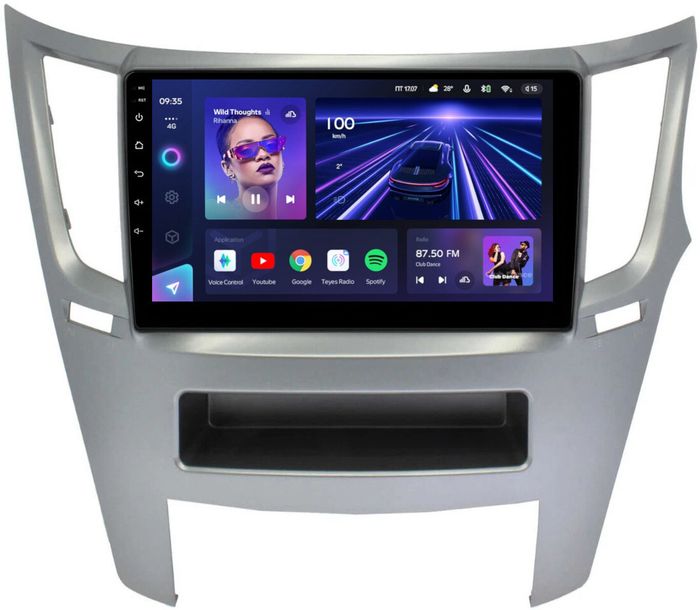 Магнитола для Subaru Legacy 5, Outback 4 2009-2014 (правый руль) - Teyes CC3 монитор 9" QLED на Android 10, Быстрая, CarPlay, 4G SIM-слот