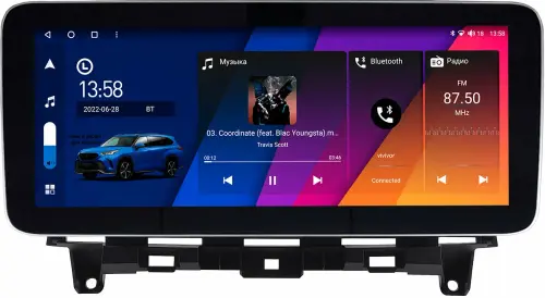 Магнитола для Honda Crosstour 2009-2013 - Canbox H-Line 0062 монитор 12.3" QLED в стиле MERCEDES на Android 10, ТОП-процессор, CarPlay, 4G SIM-слот
