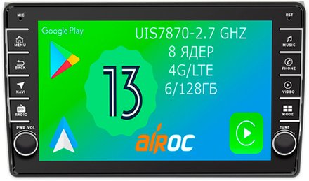 Магнитола для AUDI A4 2000-2008 (B6,B7) - Airoc AB-3604 (кнопки и крутилки), Android 13, TS20, 6/128Гб, SIM-слот, CarPlay
