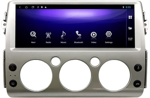 Магнитола для Toyota FJ Cruiser 2005-2022 (цвет рамки серебро) - Kuberg KP-T1216S монитор 12.3" на Android 12, 6Гб+128Гб, CarPlay, 4G SIM-слот