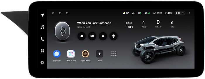 Магнитола для Mercedes-Benz GLK 2012-2015 NTG 4.5 - Teyes LUX ONE монитор 12.3", Android 10, 6/128Гб, CarPlay, 4G SIM-слот