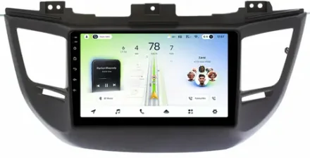 Магнитола для Hyundai Tucson 3 2015-2018 (штатная КЗВ, рамка черная) - Teyes CC4L монитор 9" IPS на Android 14, Snapdragon 662, CarPlay, 4G SIM-слот