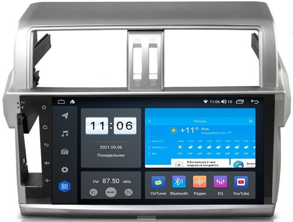 Магнитола для Toyota Land Cruiser Prado 150 2014-2017 - AK361R10-MTK-LTE Android 10, 8-ядер, 4-64Гб, SIM-слот
