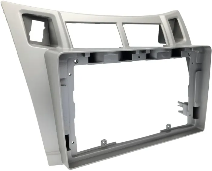 Магнитола для Toyota Vitz 2, Yaris 2 2005-2011 (рамка серебро) - FarCar BX877 монитор 13" 2K QLED на Android 13, TS10, 6+128, CarPlay, 4G SIM-слот