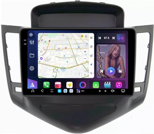 Магнитола для Chevrolet Cruze 1 2009-2012 (рамка черная) - FarCar GX045M монитор 9.5" 2K QLED на Android 14, TS20, 6+128Гб, CarPlay, 4G SIM-слот