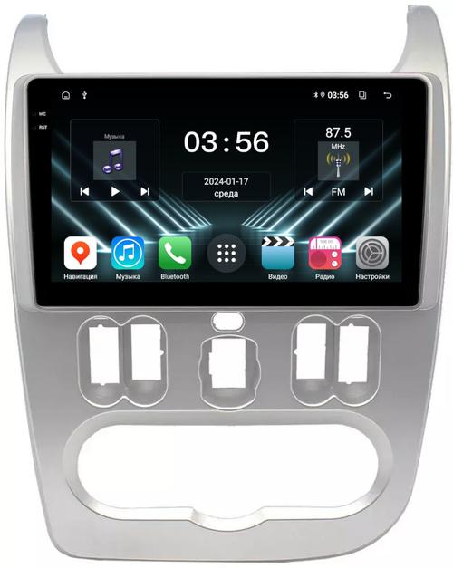 Магнитола для Renault Logan 1, Sandero 1 2009-2014 - FarCar DX752M монитор 9.5" IPS на Android 13, 4+64Гб, CarPlay