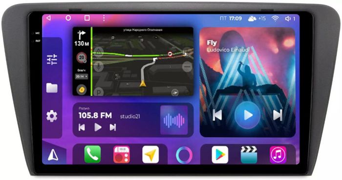 Магнитола для Skoda Octavia A7 2013-2020 - FarCar BM483M монитор 10.36" QLED на Android 14, TS10, 4+32Гб, CarPlay, 4G SIM-слот