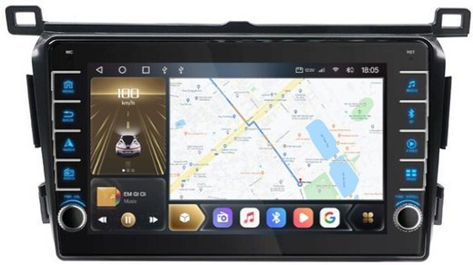 Магнитола для Toyota RAV4 XA40 2012-2019 - Kuberg OL-9607 (кнопки и крутилки), Android 12, TS10, CarPlay, 4G SIM-слот