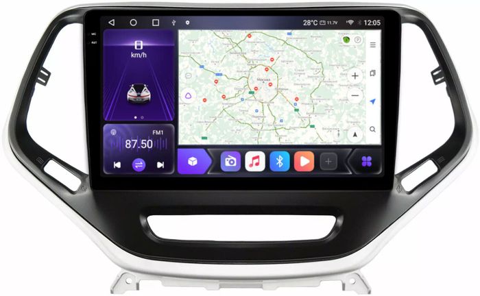 Магнитола для Jeep Cherokee 2014+ - Kuberg EW-1253 QLed+2K, Android 12, TS10,  CarPlay, 4G SIM-слот