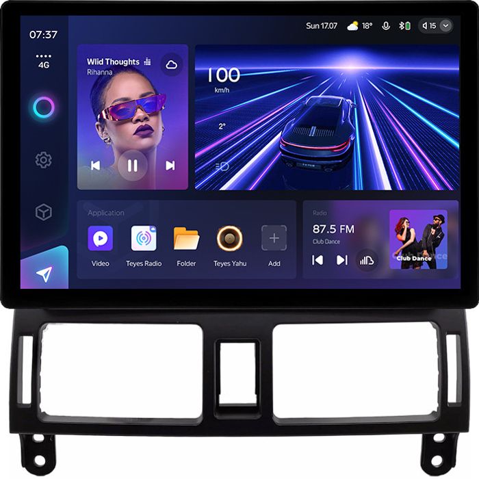 Магнитола для Toyota Avensis T250 2003-2009 (рамка наверх) - Teyes CC3-2K монитор 13" 2K QLED, Android 10, Быстрая, 4G SIM-слот, CarPlay